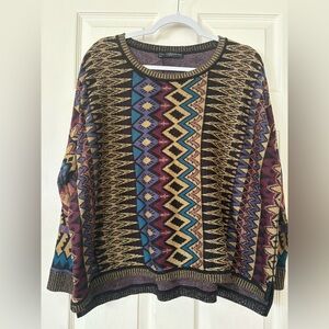 Peruvian Connections Blythswood Sweater Women Large  Aztec Pima Cotton